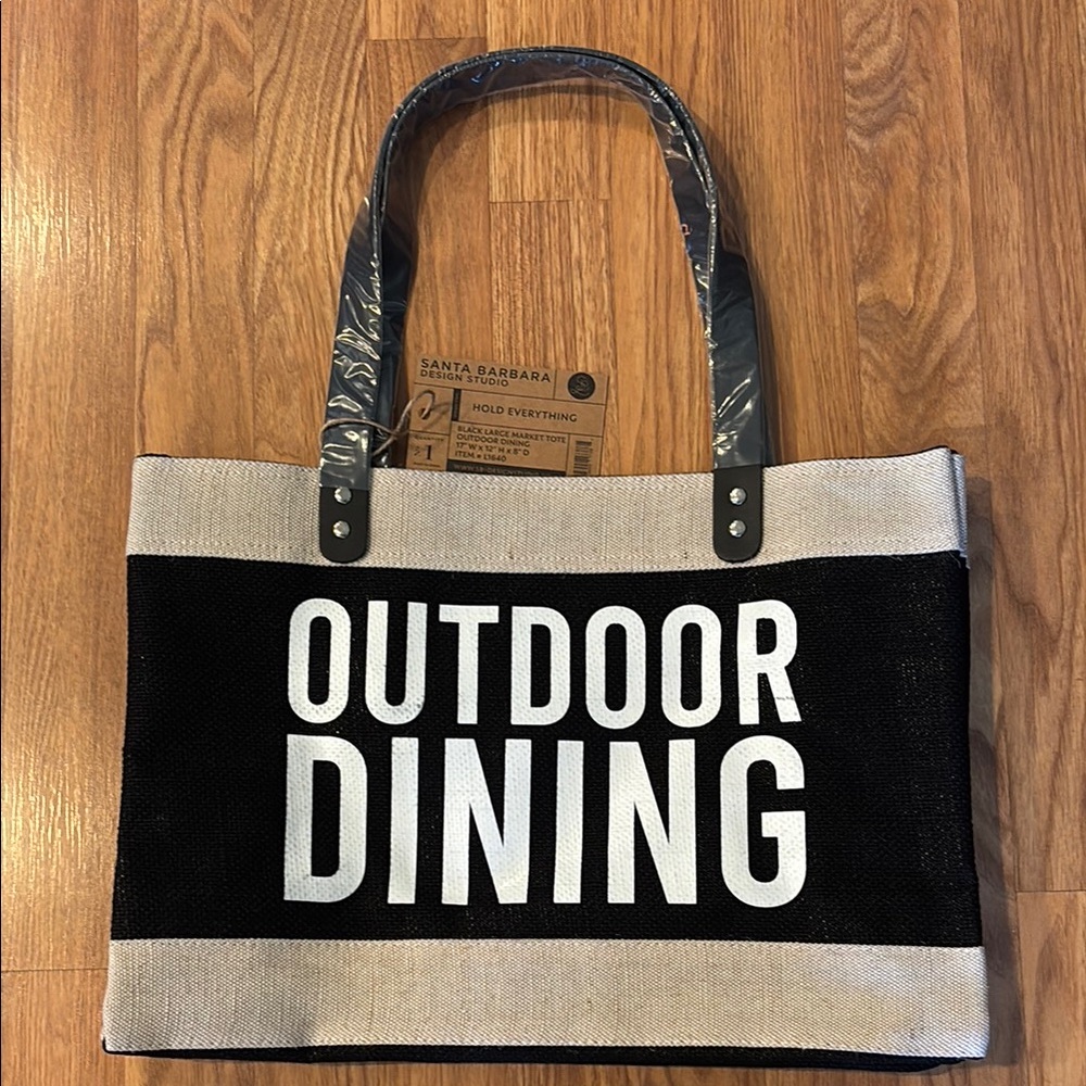 Outdoor Dining Tote Market Tote-Outdoor  Black Large Market Tote